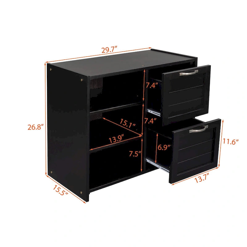 Lit mezzanine bas en pin pour deux personnes avec placards, étagères et toboggan