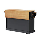 Îlot de cuisine extensible à abattants, chariot de cuisine sur 4 roues avec prise électrique, table îlot mobile avec 2 portes et 6 tiroirs