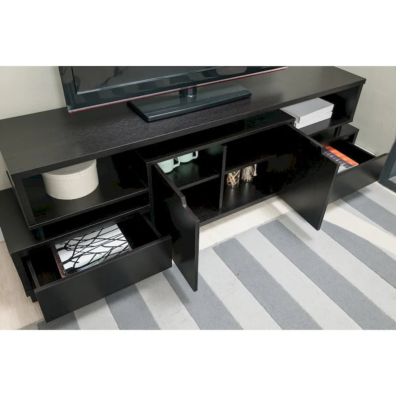 Meuble TV multifonctionnel Alise Modern Cappuccino 70 pouces de Furniture of America