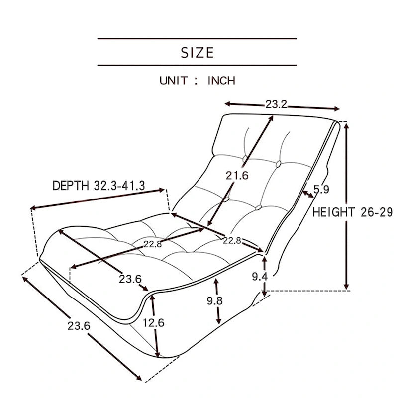 Fauteuil inclinable japonais Tatami Balcony - 41,30 x 23,60 x 29,00