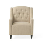 Fauteuil club Elaine en tissu capitonné beige clair avec repose-pieds, par Christopher Knight Home