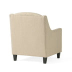 Fauteuil club Elaine en tissu capitonné beige clair avec repose-pieds, par Christopher Knight Home