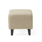Fauteuil club Elaine en tissu capitonné beige clair avec repose-pieds, par Christopher Knight Home