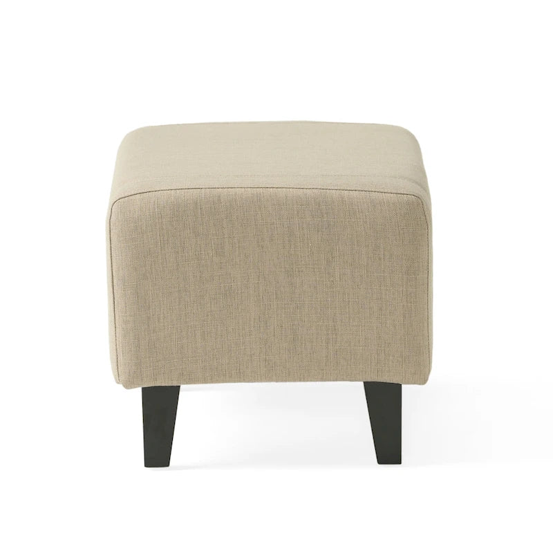 Fauteuil club Elaine en tissu capitonné beige clair avec repose-pieds, par Christopher Knight Home