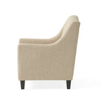 Fauteuil club Elaine en tissu capitonné beige clair avec repose-pieds, par Christopher Knight Home
