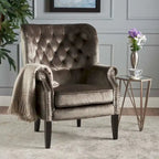 Fauteuil club en velours à clous Tomlin de Christopher Knight Home