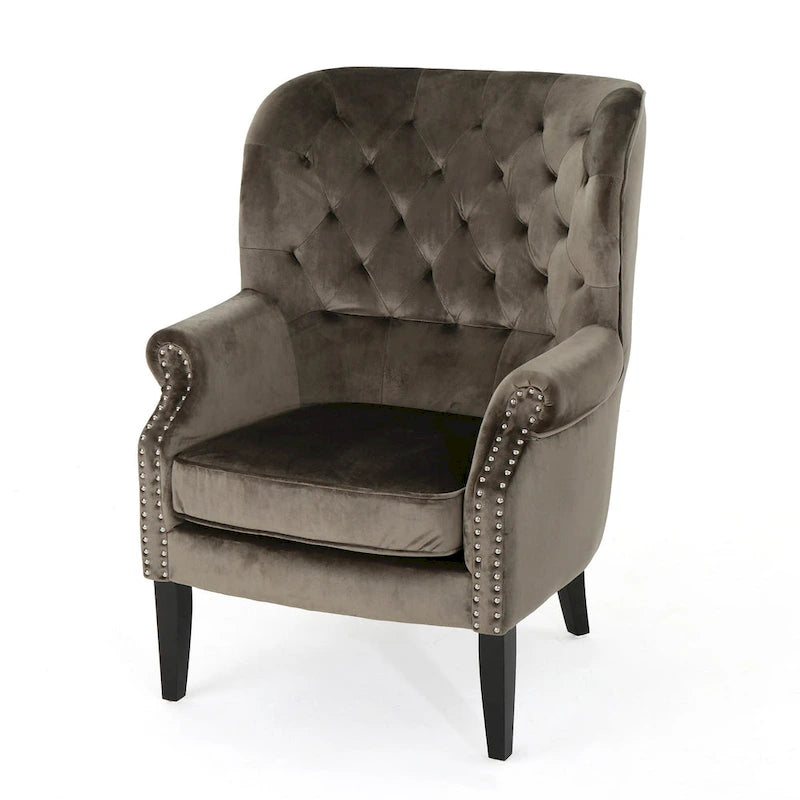 Fauteuil club en velours à clous Tomlin de Christopher Knight Home
