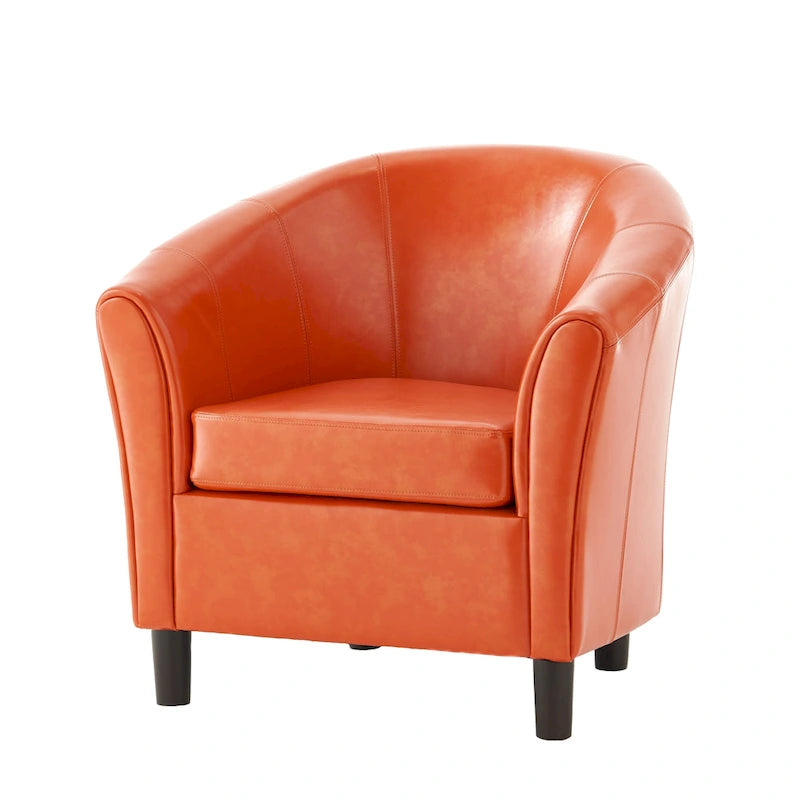 Fauteuil club Napoli en cuir reconstitué style transitionnel par Christopher Knight Home