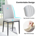 Ensemble de 4 chaises de salle à manger, assise rembourrée confortable, pieds en métal, dossier incurvé
