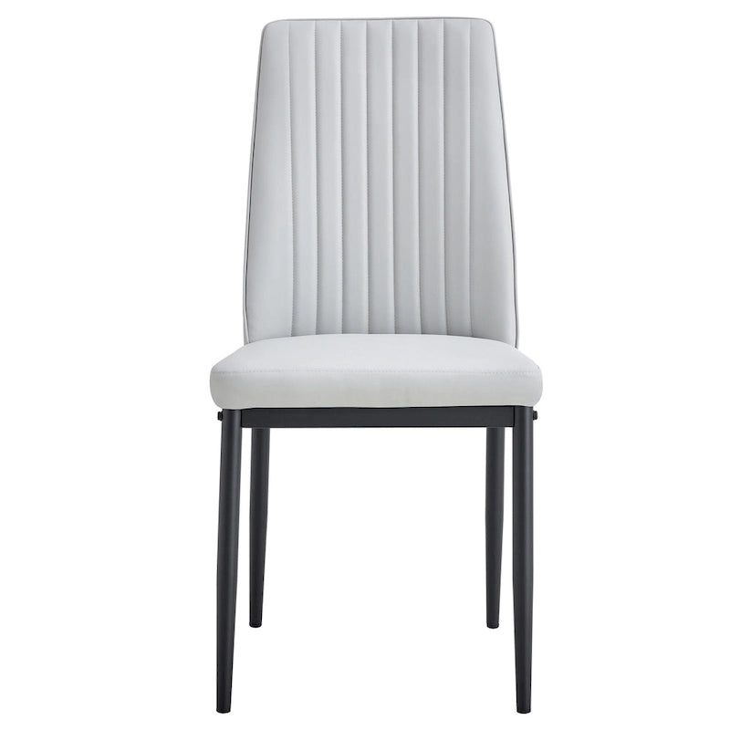 Ensemble de 4 chaises de salle à manger, assise rembourrée confortable, pieds en métal, dossier incurvé