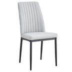 Ensemble de 4 chaises de salle à manger, assise rembourrée confortable, pieds en métal, dossier incurvé