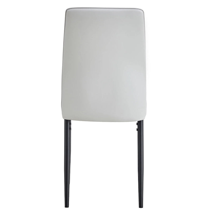 Ensemble de 4 chaises de salle à manger, assise rembourrée confortable, pieds en métal, dossier incurvé