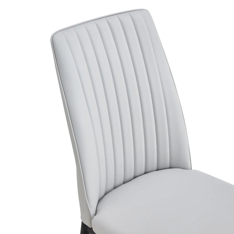 Ensemble de 4 chaises de salle à manger, assise rembourrée confortable, pieds en métal, dossier incurvé