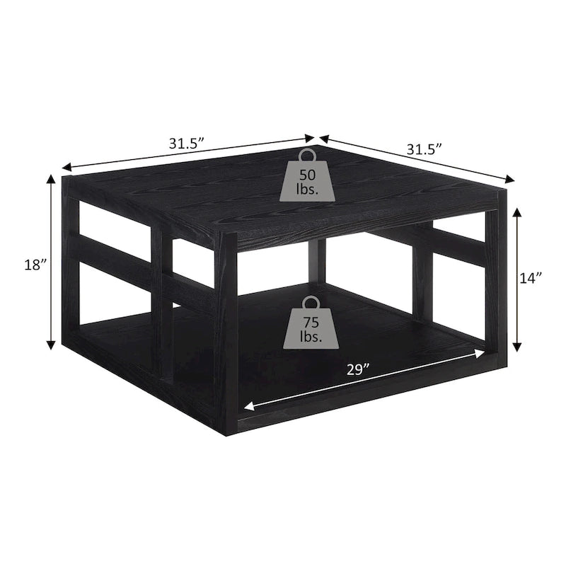Table basse carrée Monterey de Convenience Concepts avec étagère