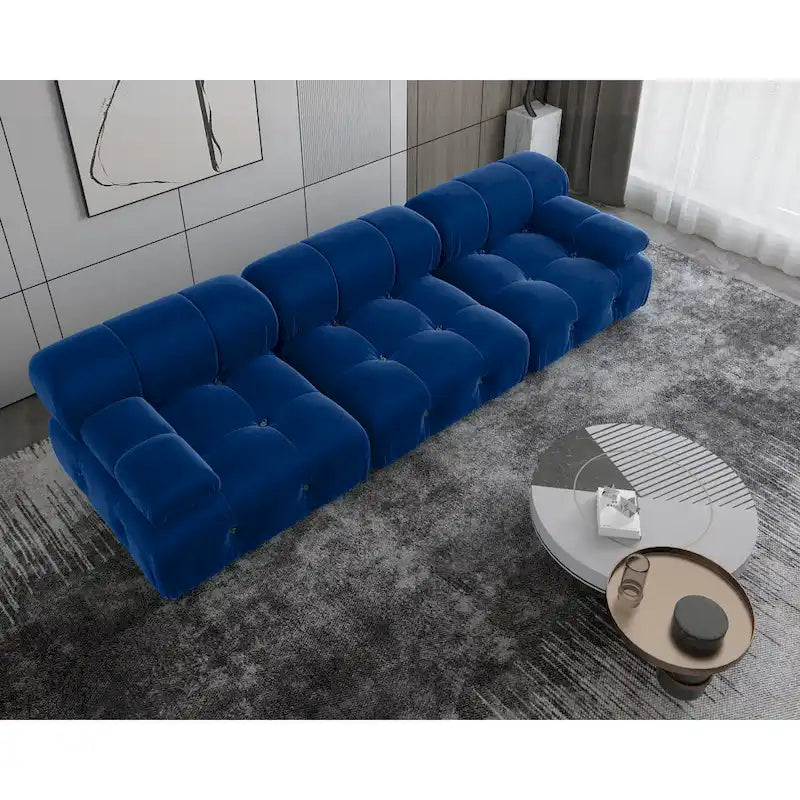 Canapé d'angle modulable convertible 104, canapés minimalistes en velours style milieu du siècle