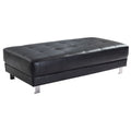 Pouf capitonné en similicuir