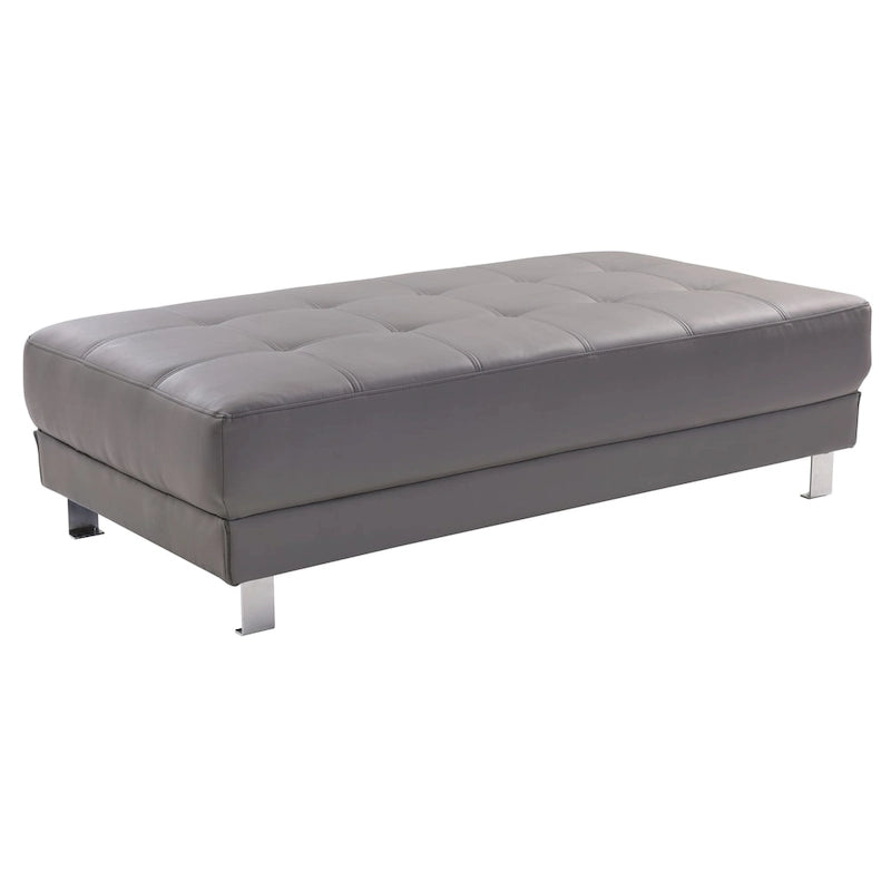 Pouf capitonné en similicuir