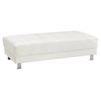 Pouf capitonné en similicuir