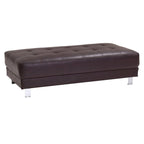 Pouf capitonné en similicuir