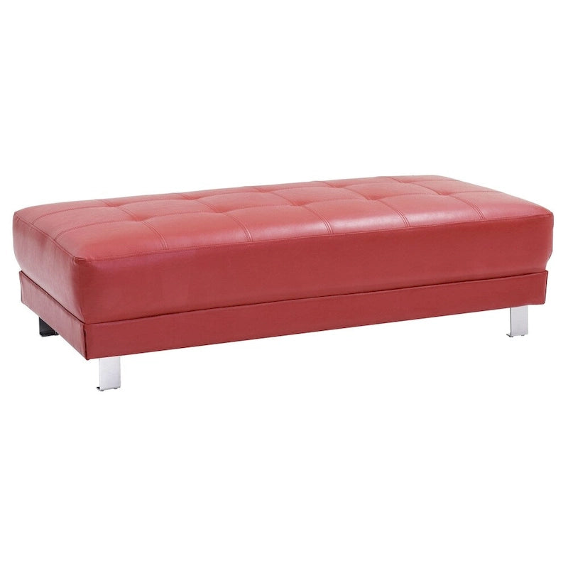 Pouf capitonné en similicuir