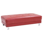 Pouf capitonné en similicuir