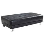 Pouf capitonné en similicuir