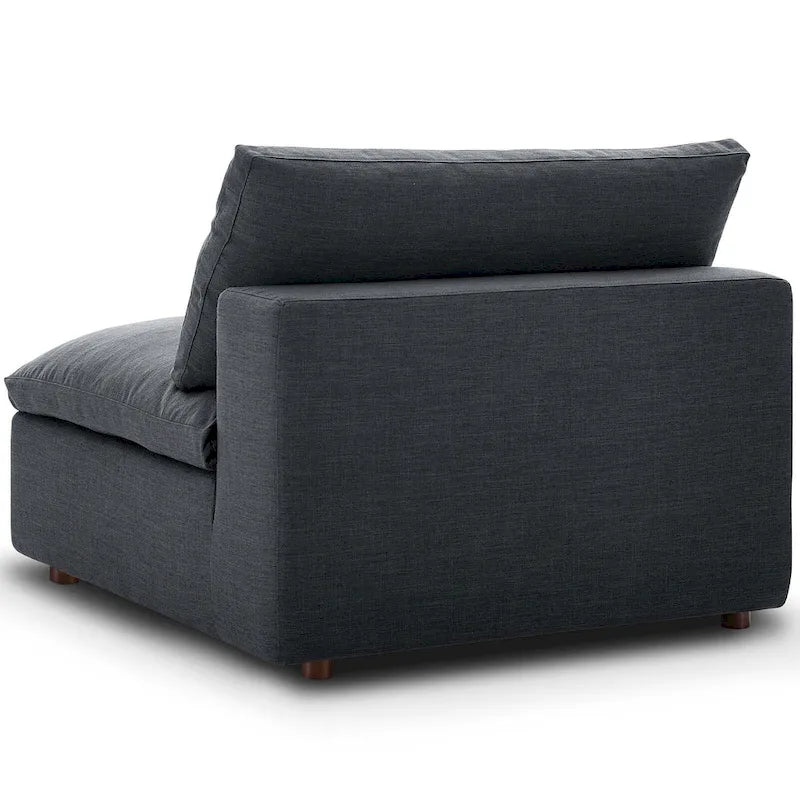Fauteuil sans accoudoirs Copper Grove Hrazdan rembourré de duvet