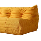 Canapé de sol en velours Teddy, canapé confortable avec soutien dorsal et pouf