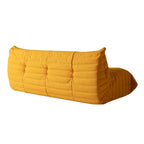 Canapé de sol en velours Teddy, canapé confortable avec soutien dorsal et pouf