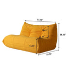 Canapé de sol en velours Teddy, canapé confortable avec soutien dorsal et pouf