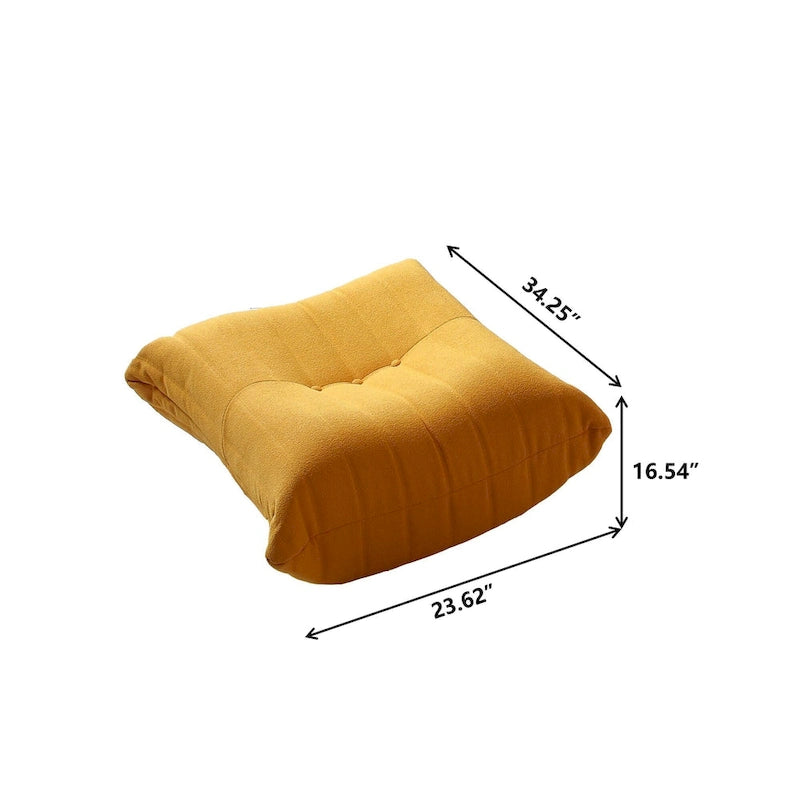 Canapé de sol en velours Teddy, canapé confortable avec soutien dorsal et pouf