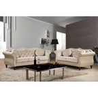 Ensemble de canapés Chesterfield Gracewood Hollow Mantel style milieu du siècle avec clous décoratifs