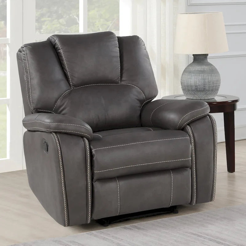 Fauteuil inclinable manuel Steve Silver Kameryn en similicuir