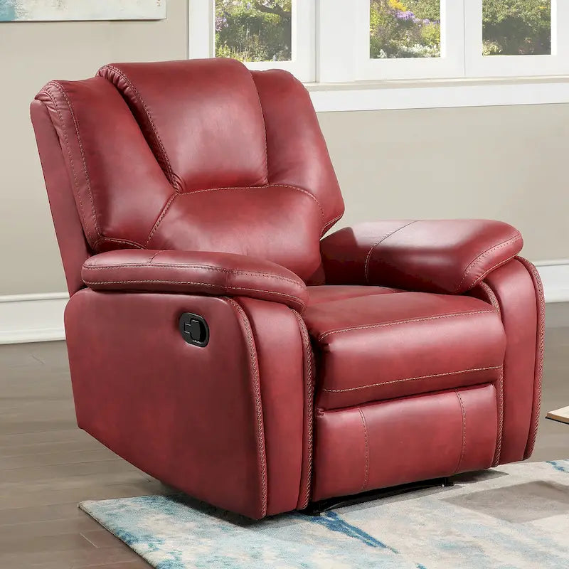Fauteuil inclinable manuel Steve Silver Kameryn en similicuir