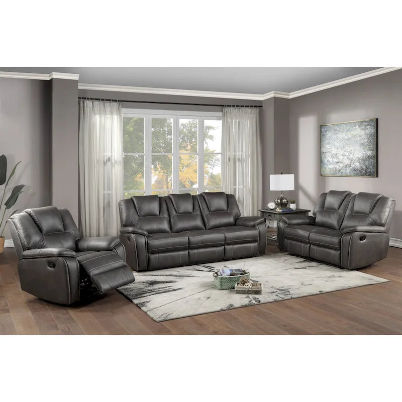 Fauteuil inclinable manuel Steve Silver Kameryn en similicuir
