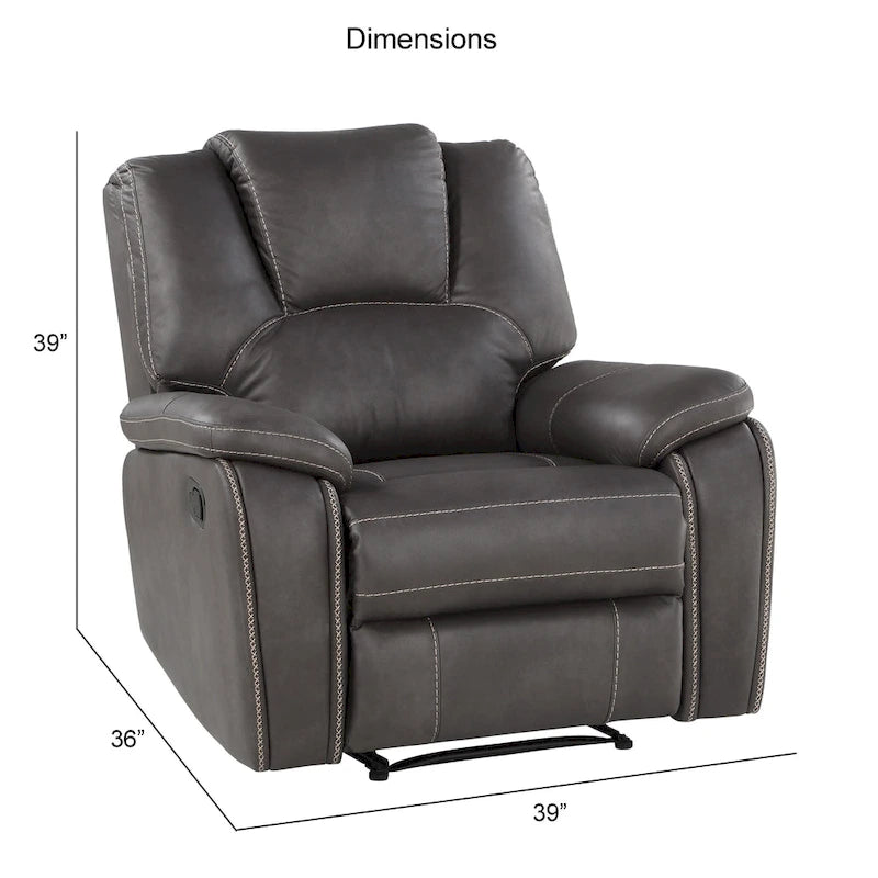Fauteuil inclinable manuel Steve Silver Kameryn en similicuir