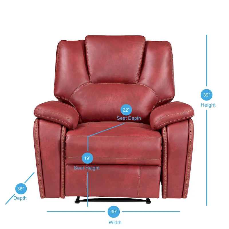 Fauteuil inclinable manuel Steve Silver Kameryn en similicuir