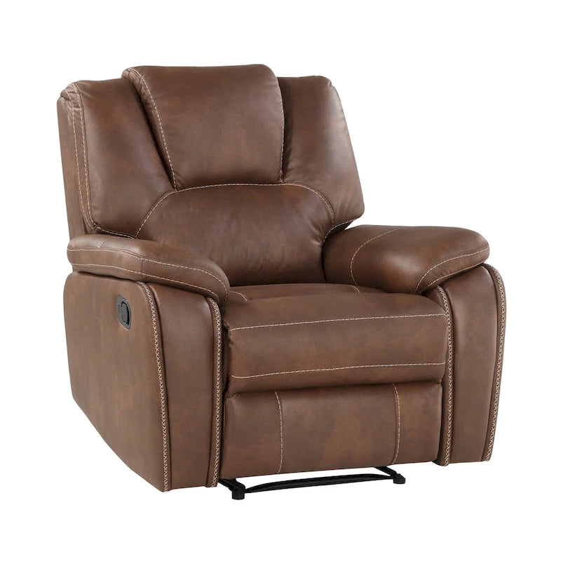 Fauteuil inclinable manuel Steve Silver Kameryn en similicuir
