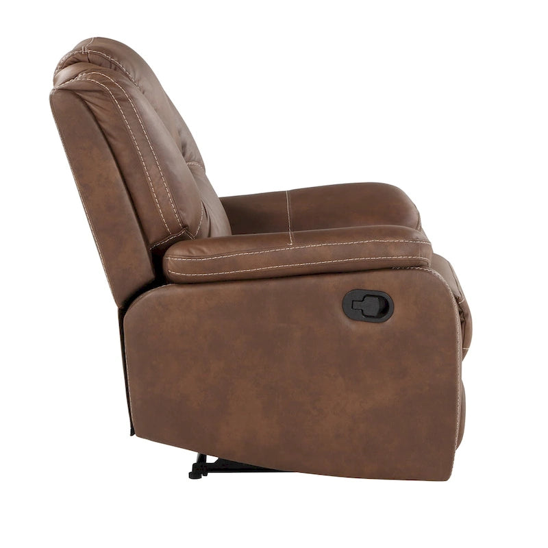 Fauteuil inclinable manuel Steve Silver Kameryn en similicuir