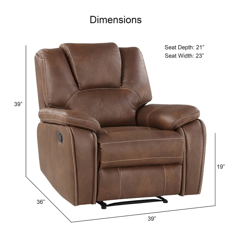 Fauteuil inclinable manuel Steve Silver Kameryn en similicuir