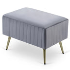 Banc d'entrée moderne capitonné de 24 pouces avec assise rembourrée en velours