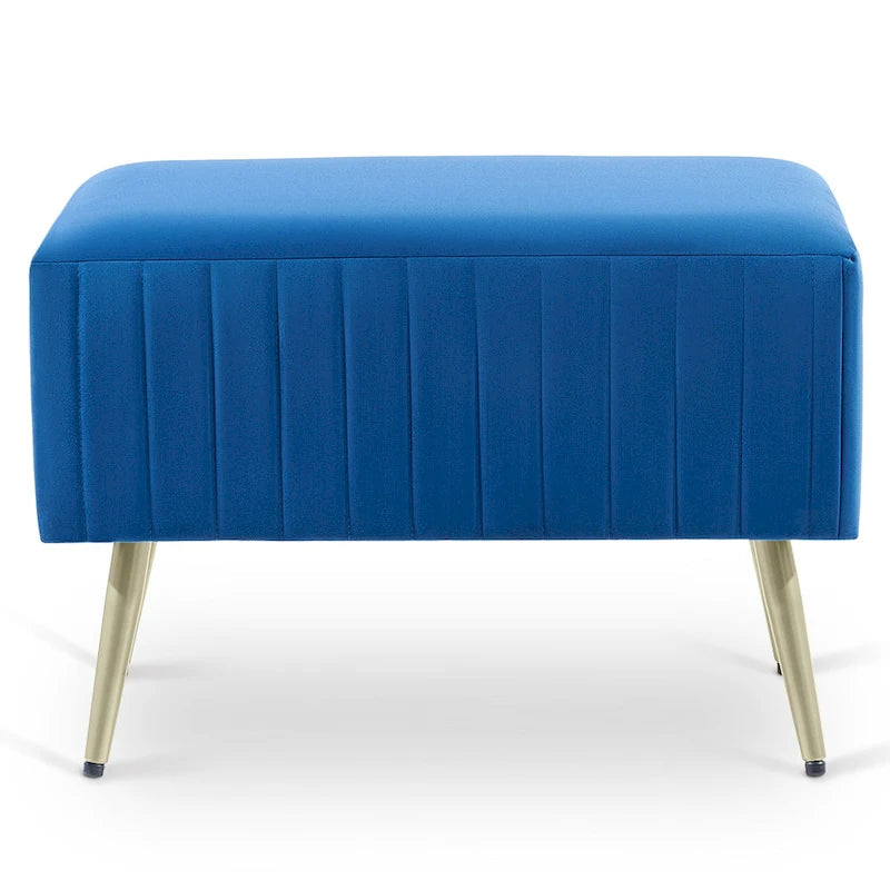 Banc d'entrée moderne capitonné de 24 pouces avec assise rembourrée en velours