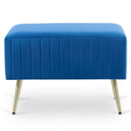 Banc d'entrée moderne capitonné de 24 pouces avec assise rembourrée en velours