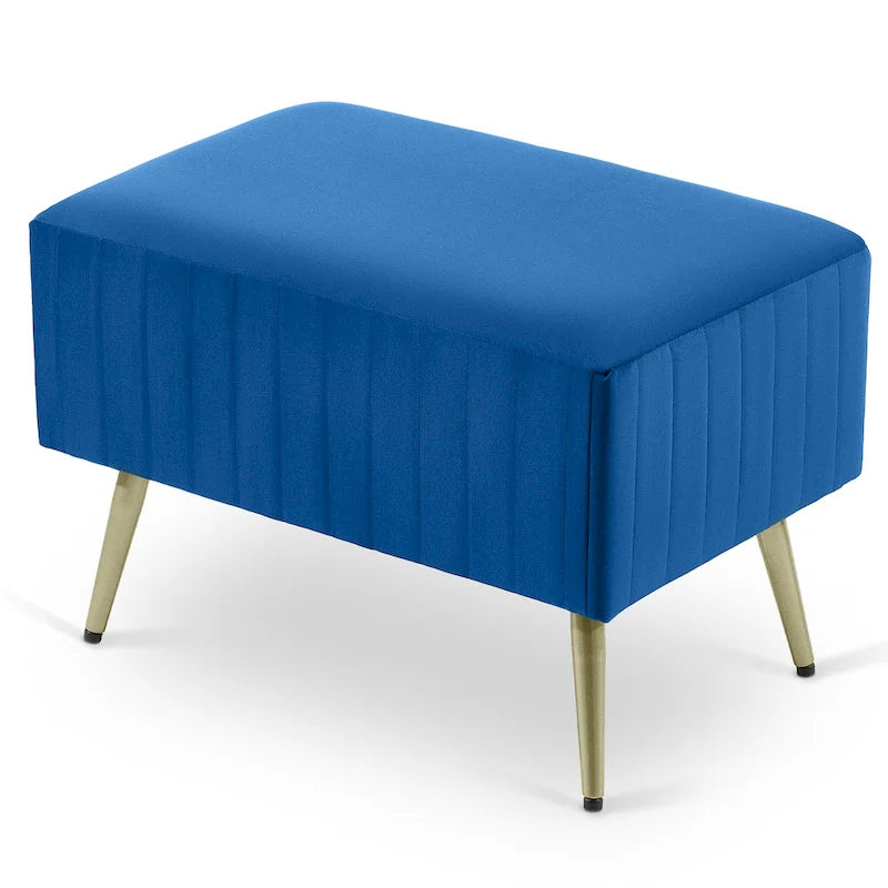 Banc d'entrée moderne capitonné de 24 pouces avec assise rembourrée en velours