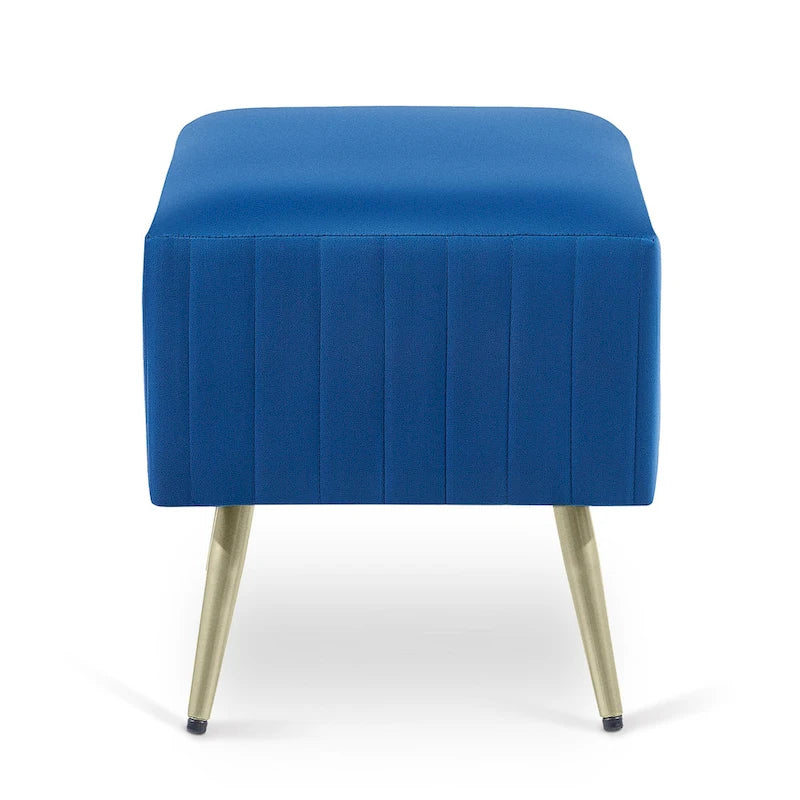 Banc d'entrée moderne capitonné de 24 pouces avec assise rembourrée en velours