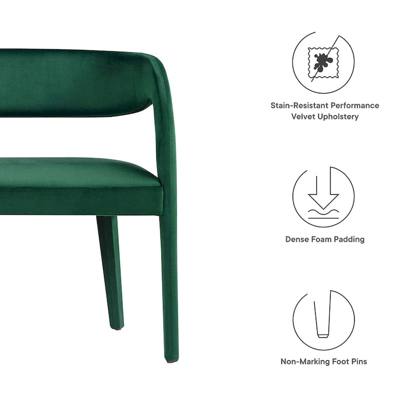 Banc d'appoint en velours Pinnacle Performance