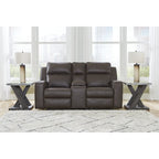 Canapé inclinable deux places avec console, Signature Design by Ashley Lavenhorne - 77 cm (L) x 42 cm (P) x 43 cm (H)