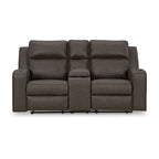 Canapé inclinable deux places avec console, Signature Design by Ashley Lavenhorne - 77 cm (L) x 42 cm (P) x 43 cm (H)