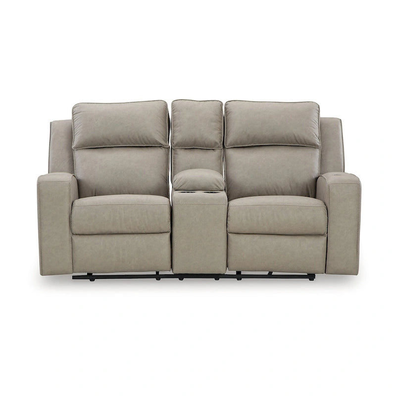 Canapé inclinable deux places avec console, Signature Design by Ashley Lavenhorne - 77 cm (L) x 42 cm (P) x 43 cm (H)