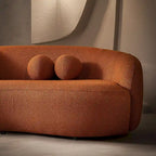 Canapé incurvé de luxe moderne en tissu bouclé de style Blaine Japandi